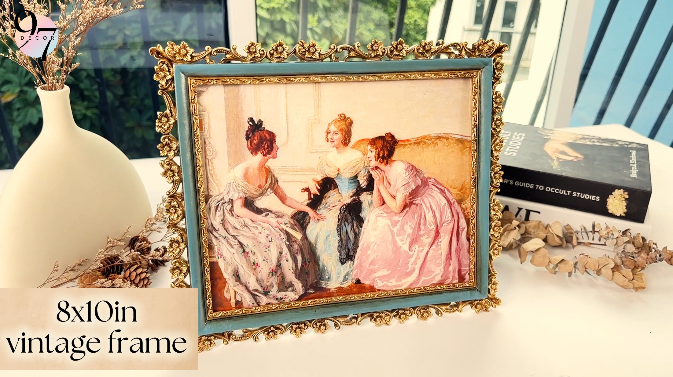 アンティーク写真スタンド Amazon.com - 97 Decor Blue Gold 8x10 Ornate Picture Frames