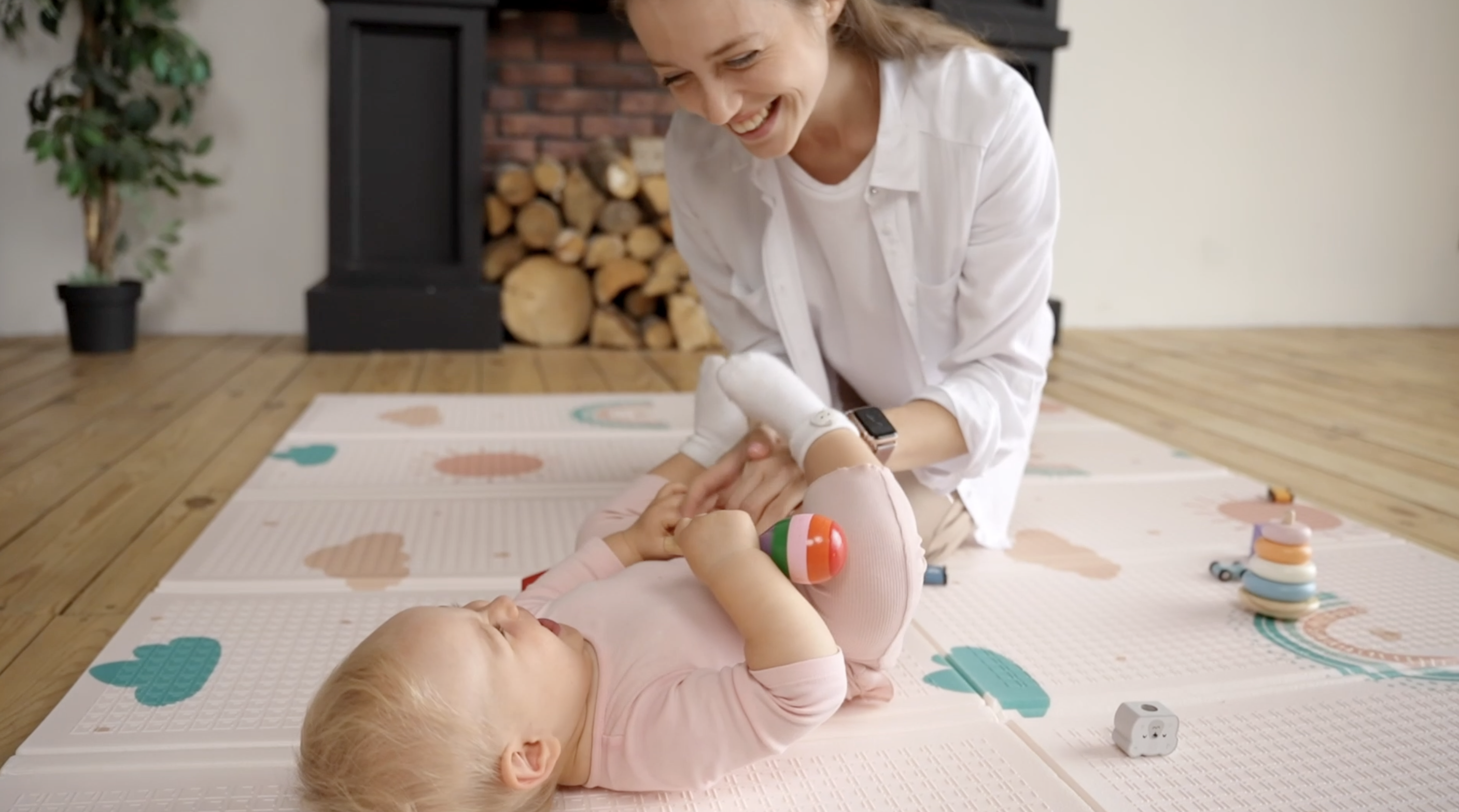 Tappeto Gioco Bambini Sweety Fox 150x180 Cm - Pieghevole, Impermeabile, Reversibile, Spessore 1 Cm, Orso - 3