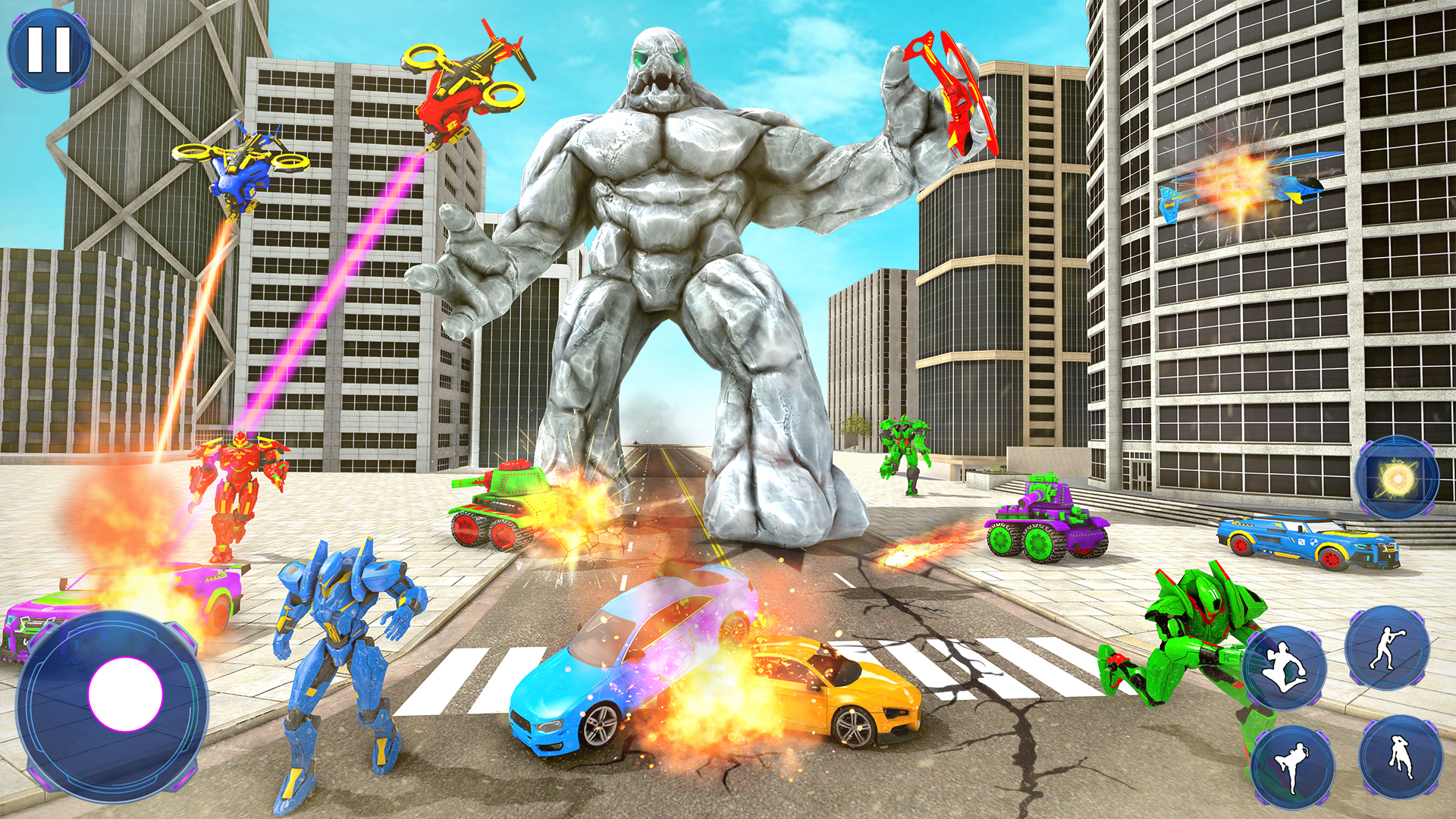 Real Robot Fighting City Battle Car Transform Action Game - App on ...