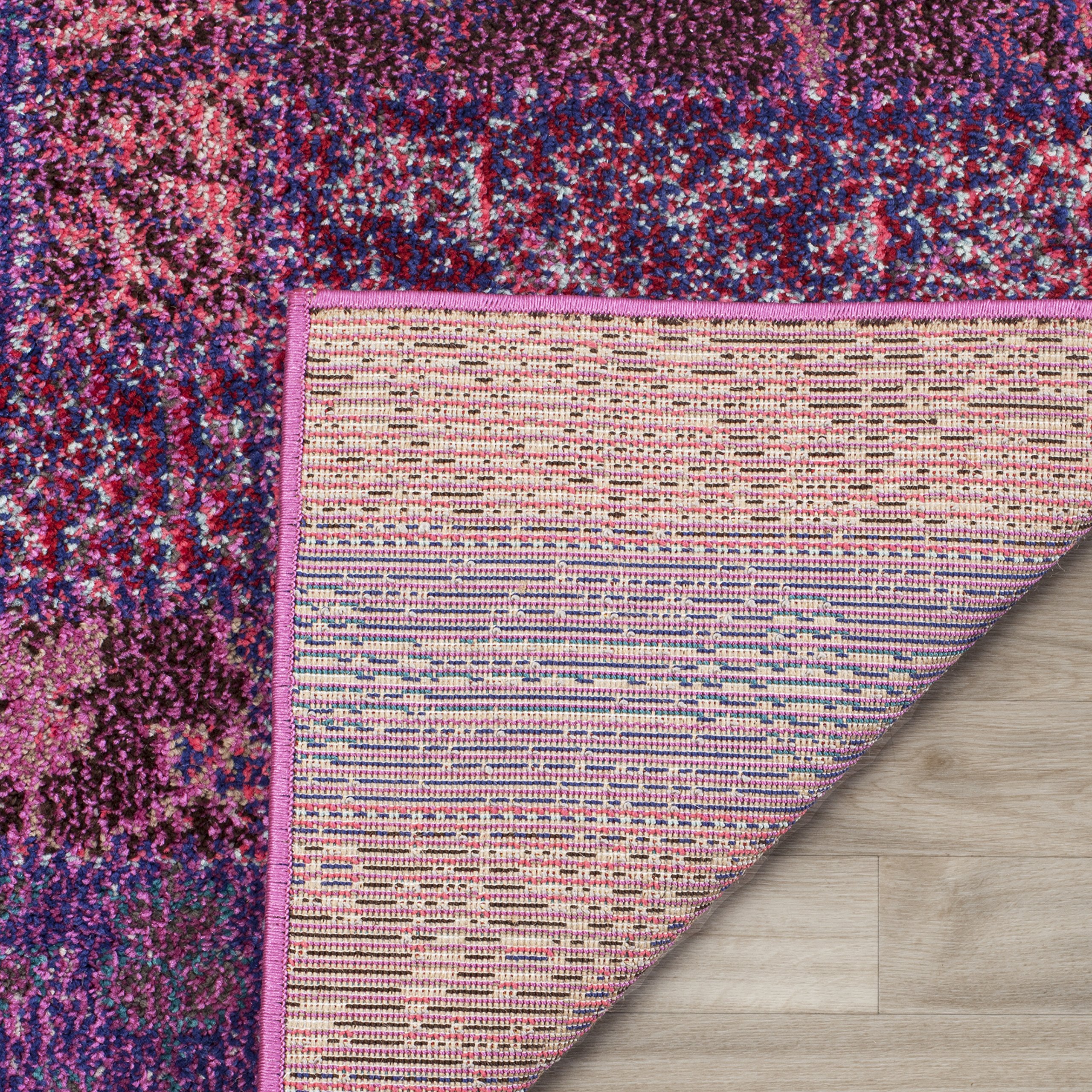 SAFAVIEH Tapis Boho Pour Salon, Salle à manger, Chambre à coucher - Monaco Collection, Tapis à poil court, Violet et Multi, 122 X 170 cm