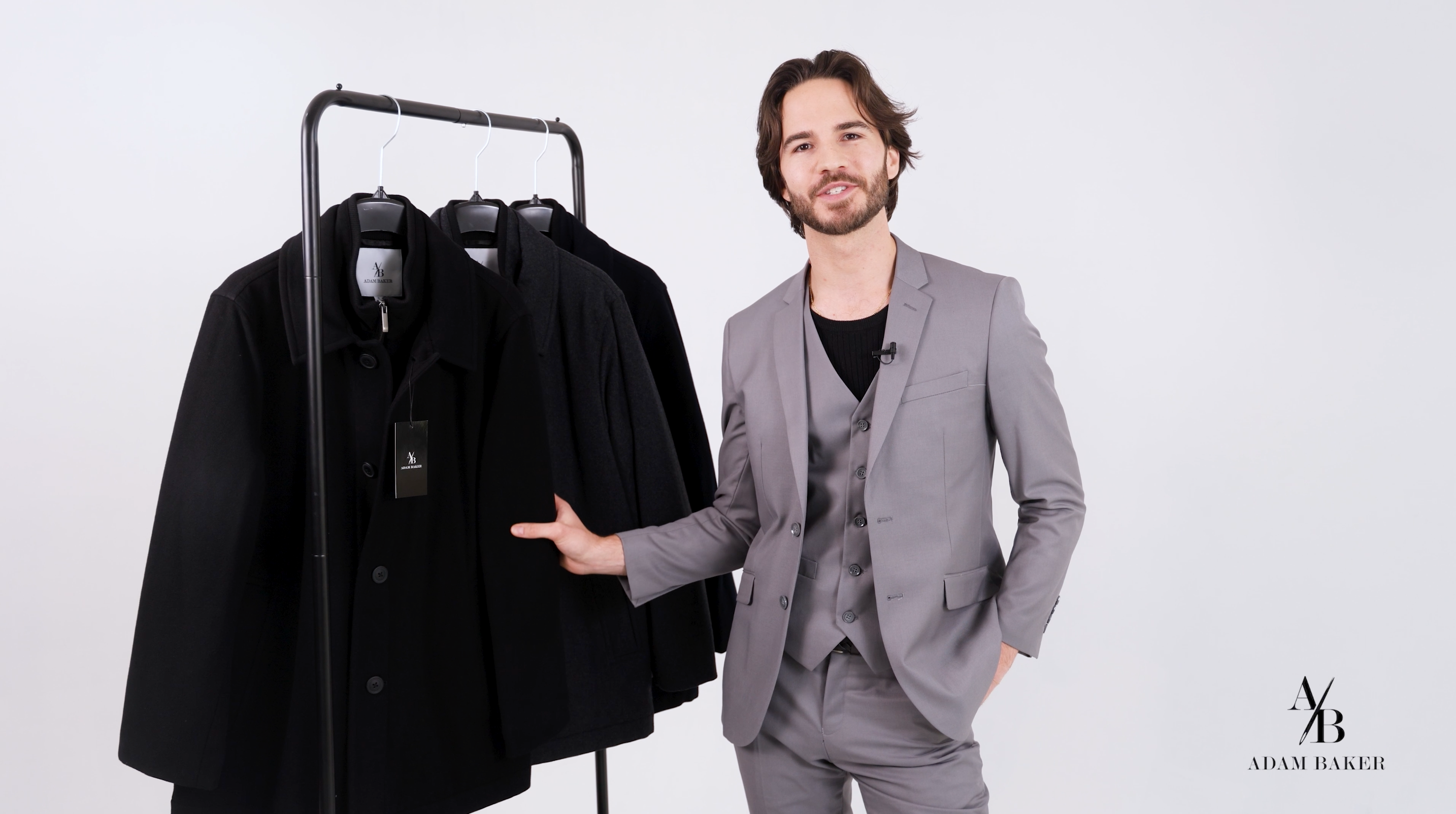 Adam Baker Men's (GROVER) 2879KAB Classic Fit Wool Blend Car Coat
