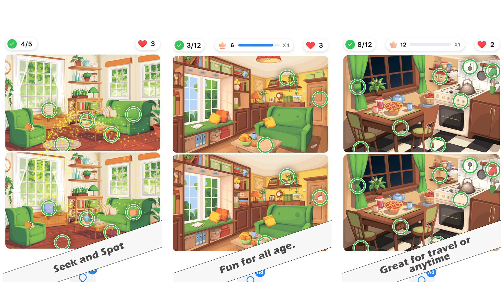 Find Differences & Spot It Puzzle - Hidden Objects Brain Teasers Visual ...
