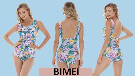 BIMEI Traje De Baño De Mastectomía Con Bolsillos Y Tirantes