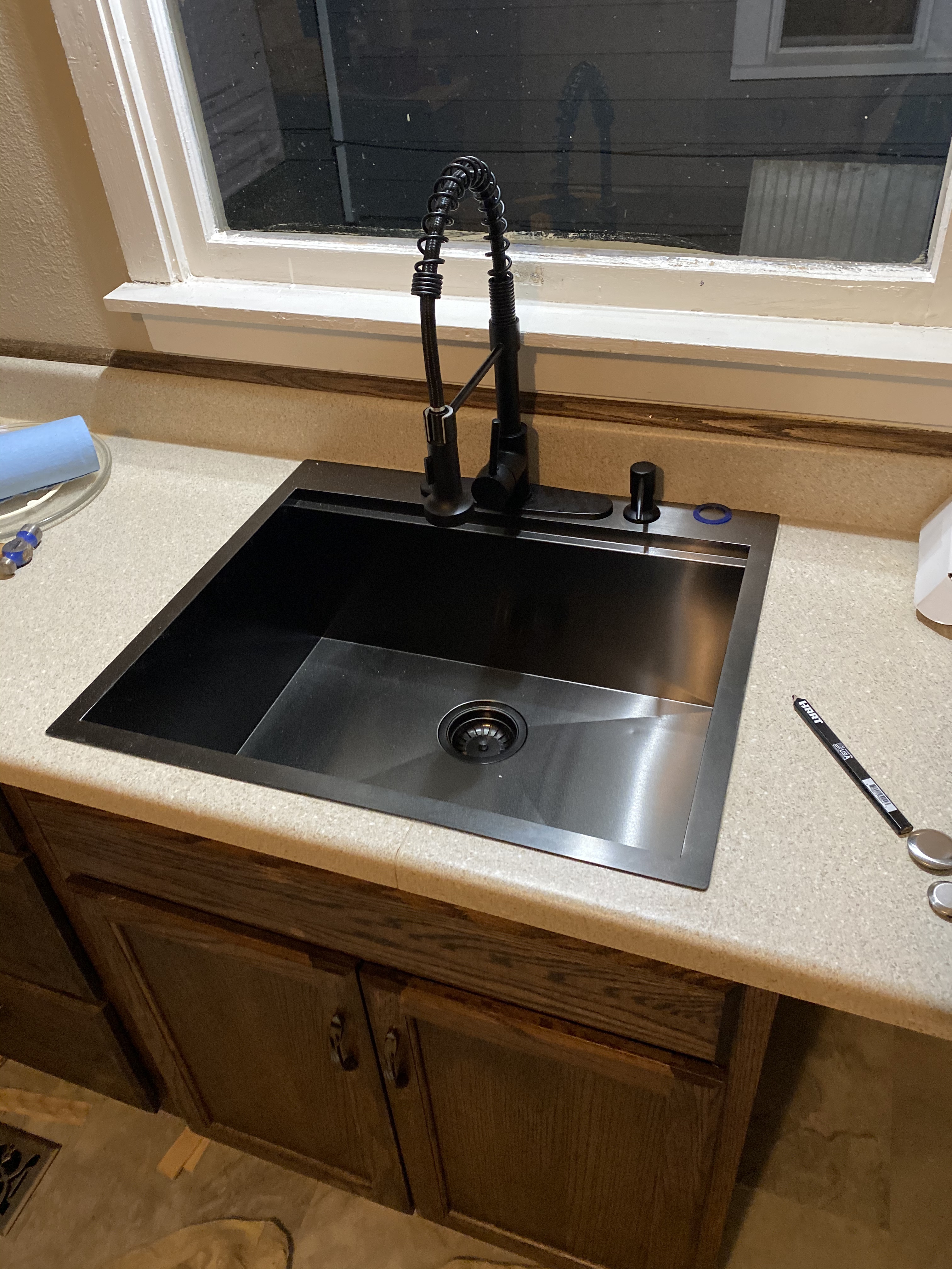 $43/mo - Finance 25 Inch Black Drop In Kitchen Sink, Doirteal 25 x 22 ...