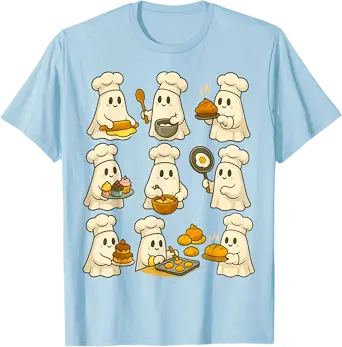 Cute Ghost Baker Halloween Baking for Pastry & Food Lovers T-Shirt