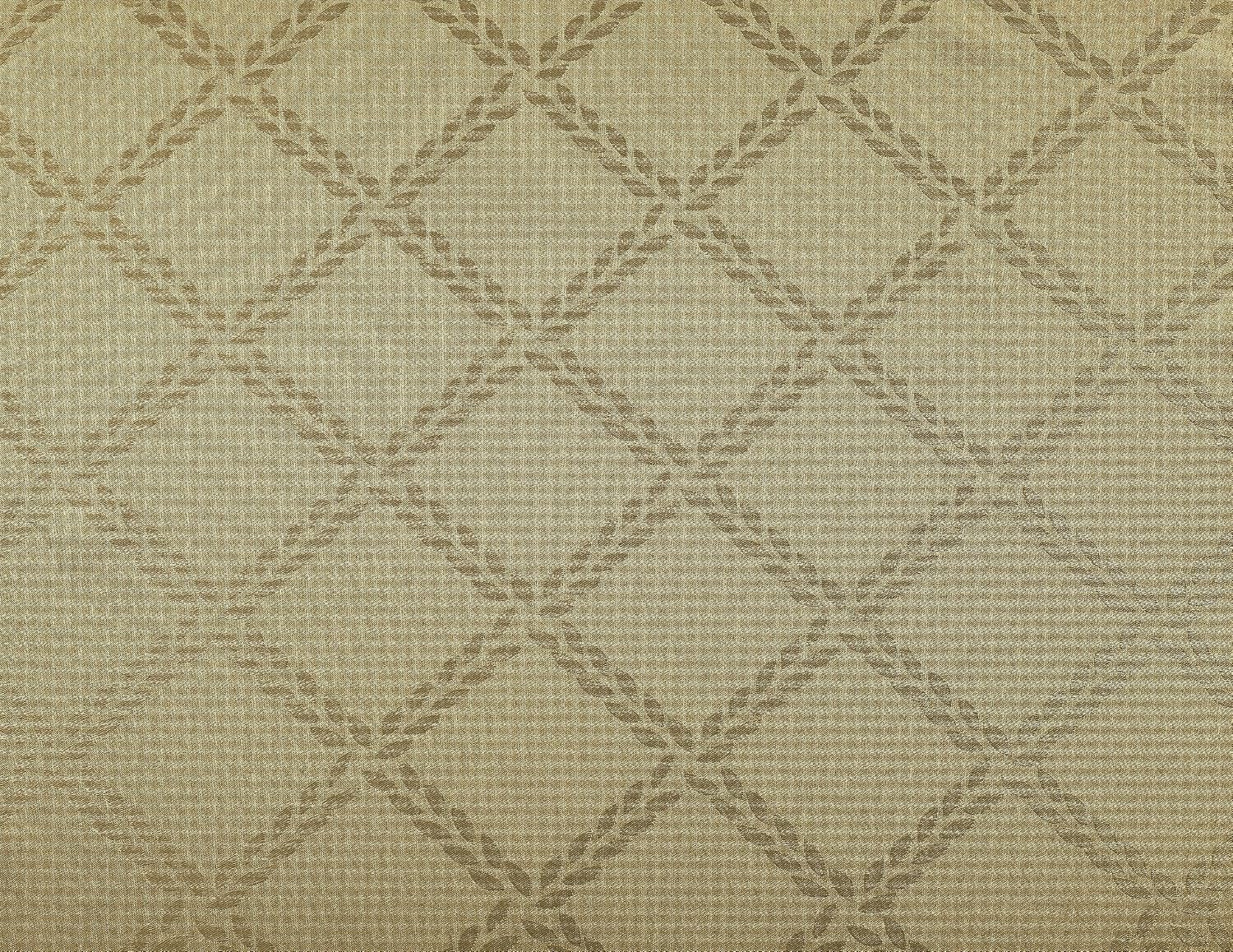 Fabric Sink Skirt Intersecting Leaves Pattern, Self Adhesive Water Repellent Vanity Cover (Tan Gold)