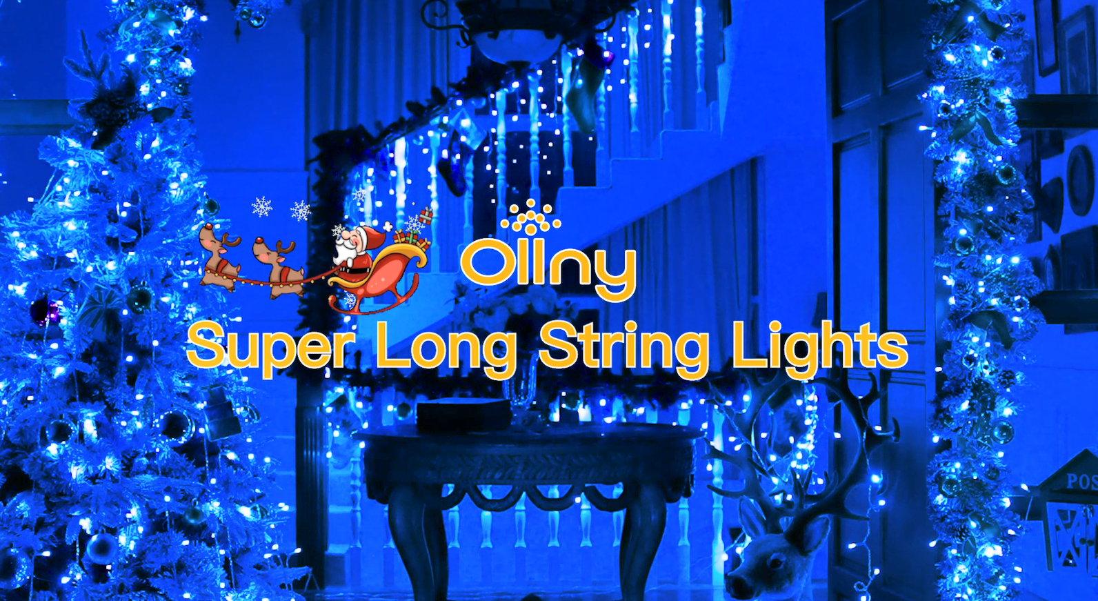 Ollny Christmas Lights Outdoor 800LED 262FT, Blue Plug in Fairy