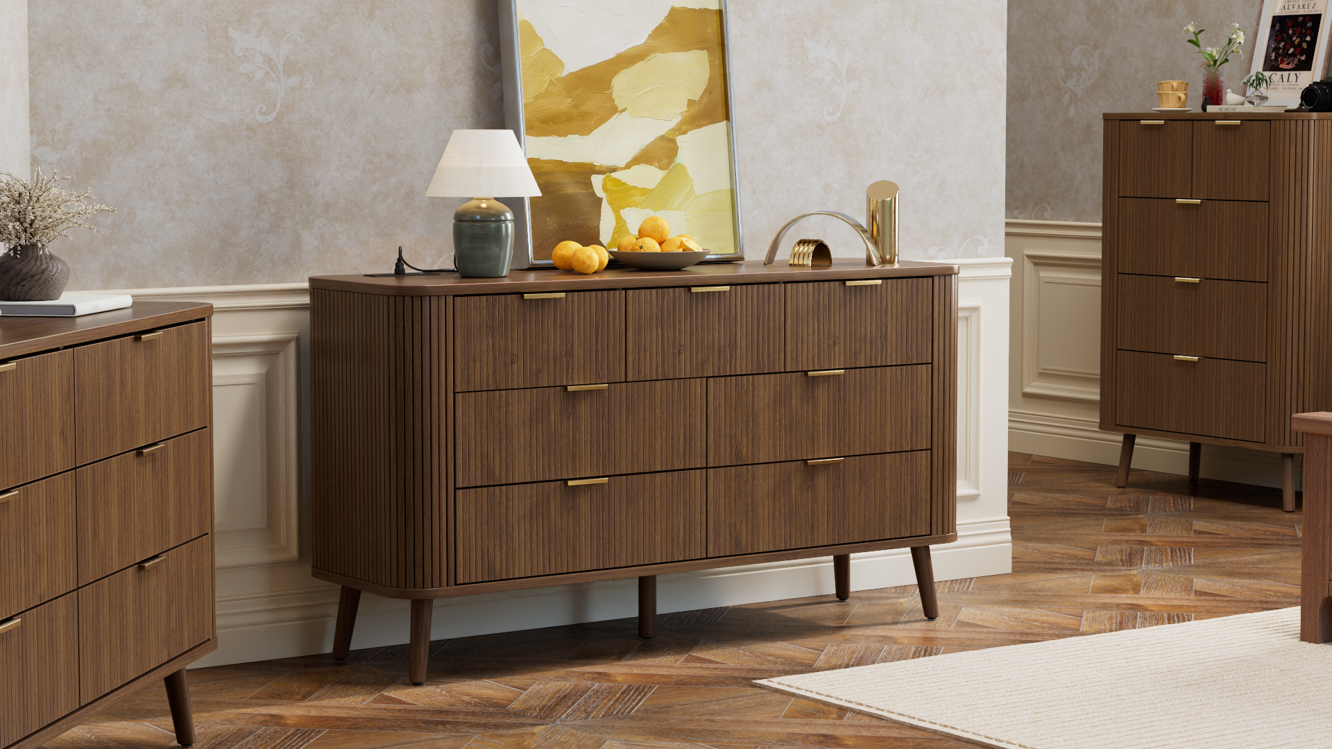 Amazon.com: Alohappy Fluted 7 Drawer Dresser with Charging Station