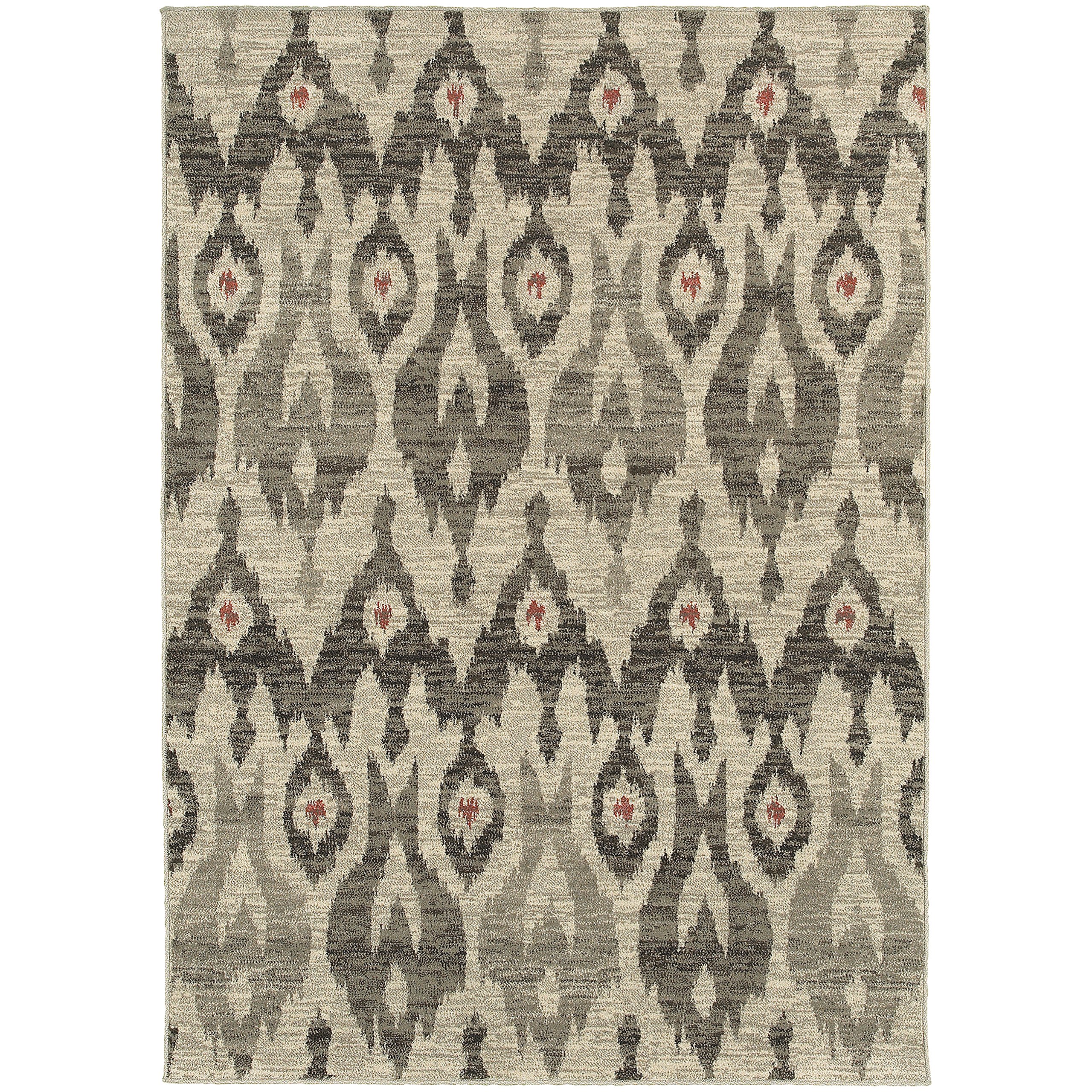 Oriental Weavers6608A Highlands Area Rug, Grey/Ivory, 2'3" by 7'6"