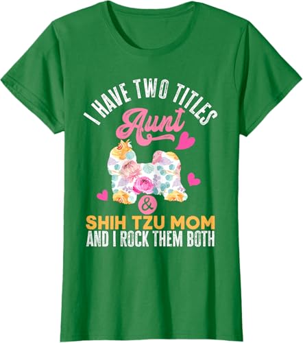 Miniatura 13 de I Have Two Titles Aunt and Shih Tzu Mom | Funny Dog Men Women T-Shirt Black,Navy Blue,Asphalt Grey,Cranberry Red,Red,Kelly Green,Dark Heather