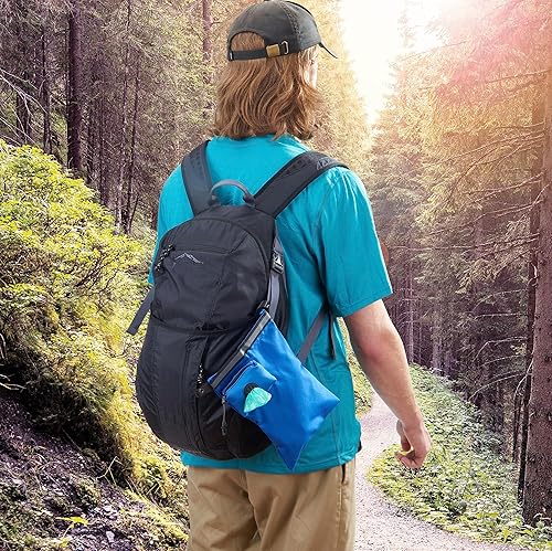 Miniatura 4 de High Road Soporte para bolsas de basura para perros con dispensador de bolsas de caca para perros, forro a prueba de fugas y banda reflectante para