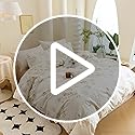 ECOCOTT Vintage Wash Painting Floral Duvet Cover Sets Queen Size,3 Pieces 100% Natural Cotton 1 Duvet Cover with Zipper and 2 Pillowcases, Ultra Soft and Easy Care Breathable Cozy Bedding Set