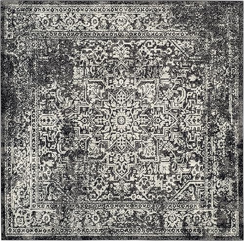 Miniatura 66 de SAFAVIEH Alfombra de Área 10x14 - Colección Evoke - Grande - Azul y Marfil, Diseño Envejecido, No Desprende Pelusa y Fácil de Limpiar, Ideal para