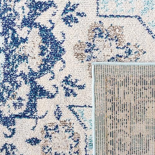 Miniatura 8 de Safavieh Madison Collection MAD473K Tapete largo de 2 pies 2 pulgadasx6 pies, verde azuladoazul marino, chic bohemio, desgastado, medallón, retiene