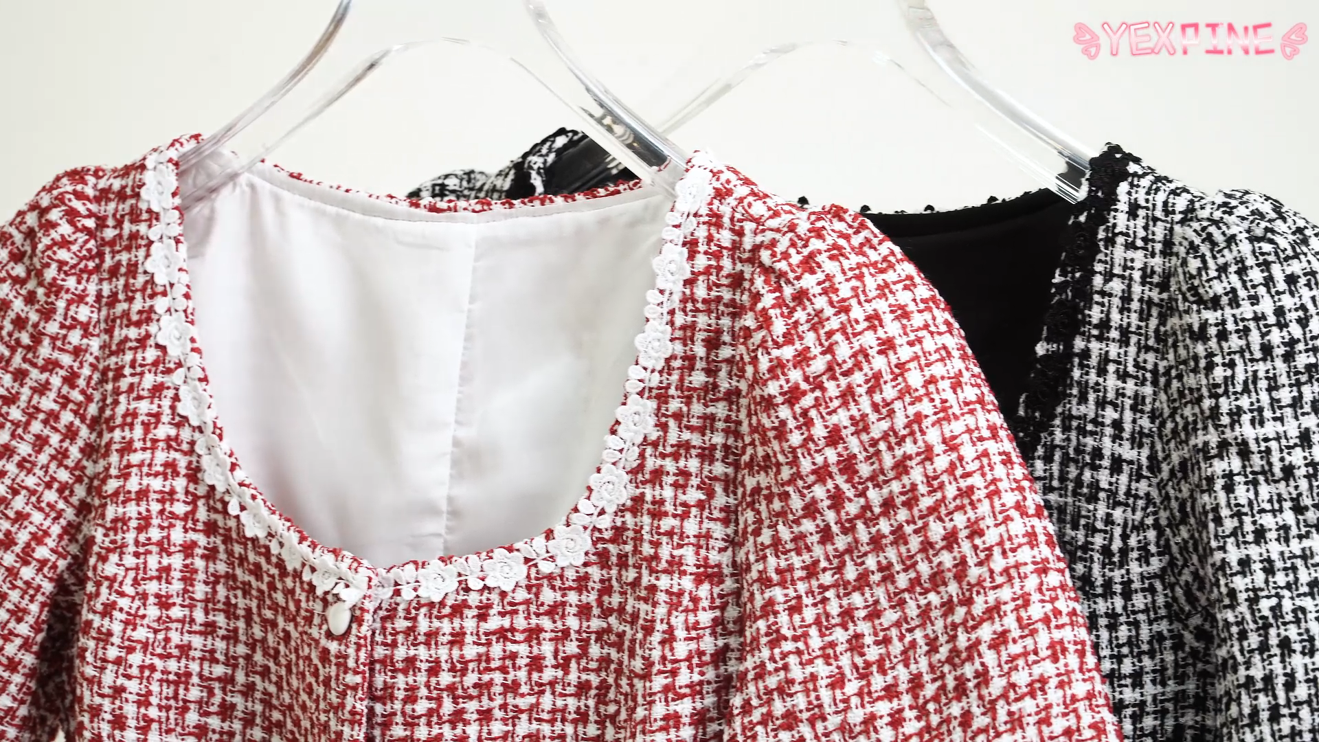 Amazon.com: YEXPINE Women's Square Neck Tweed Mini Dress Short