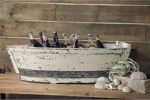 Miniatura 4 de Barco decorativo de madera con inserto de estaño