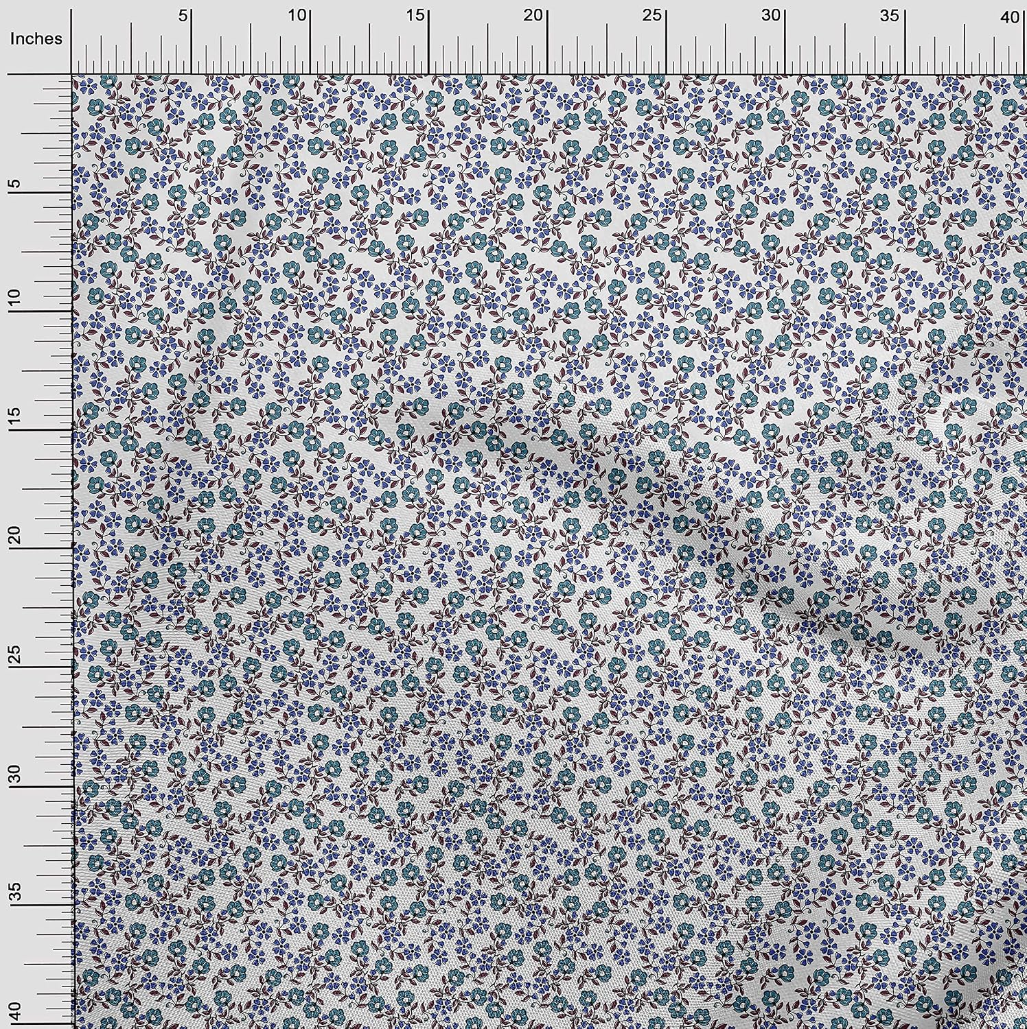 oneOone Cotton Flex Teal Blue Fabric Block Sewing Material Print Fabric by The Yard 40 Inch Wide
