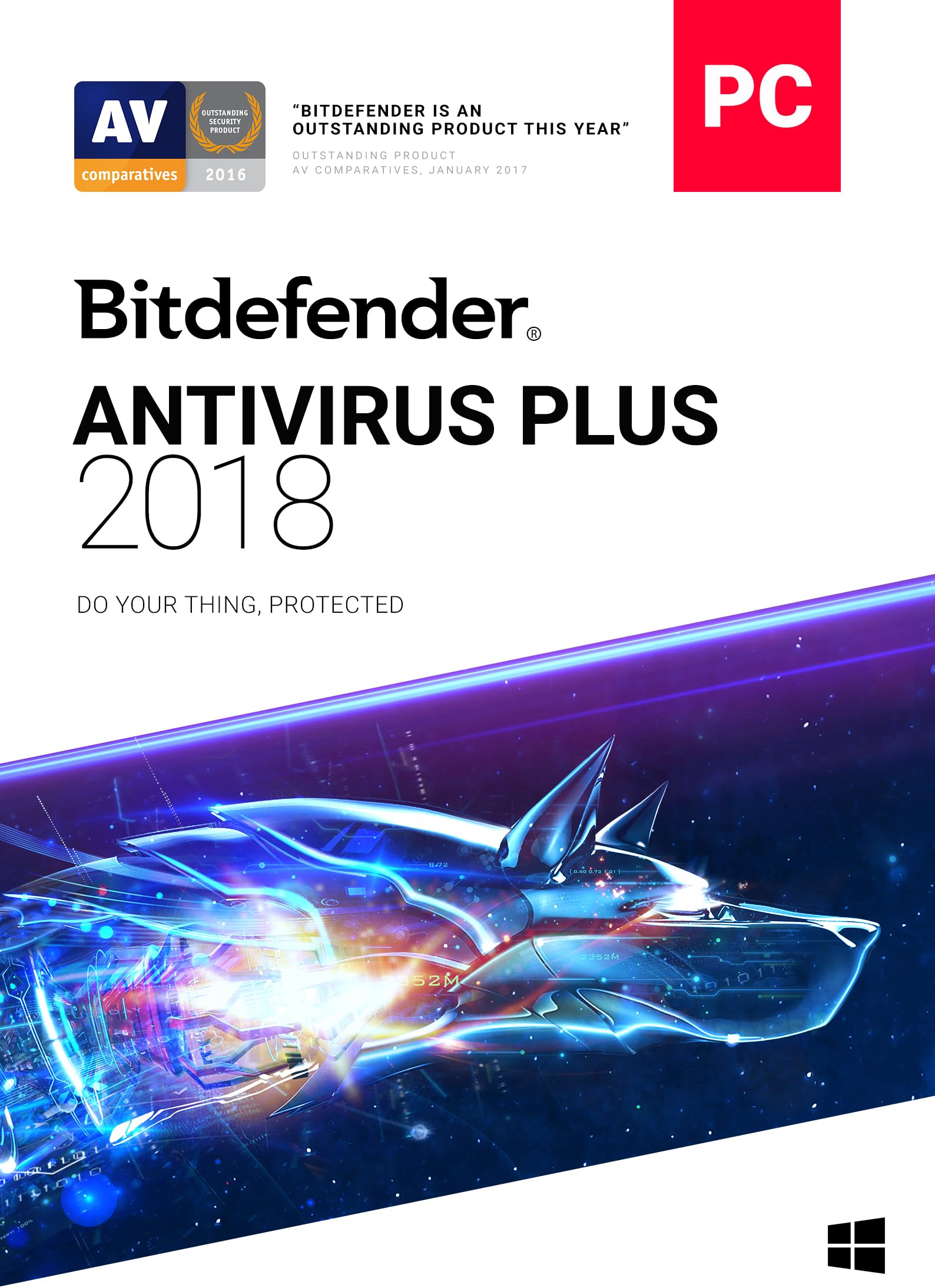 Bitdefender Antivirus Plus 2018 | 3 PC, 2 Year | Download [Online Code] [Online Code]