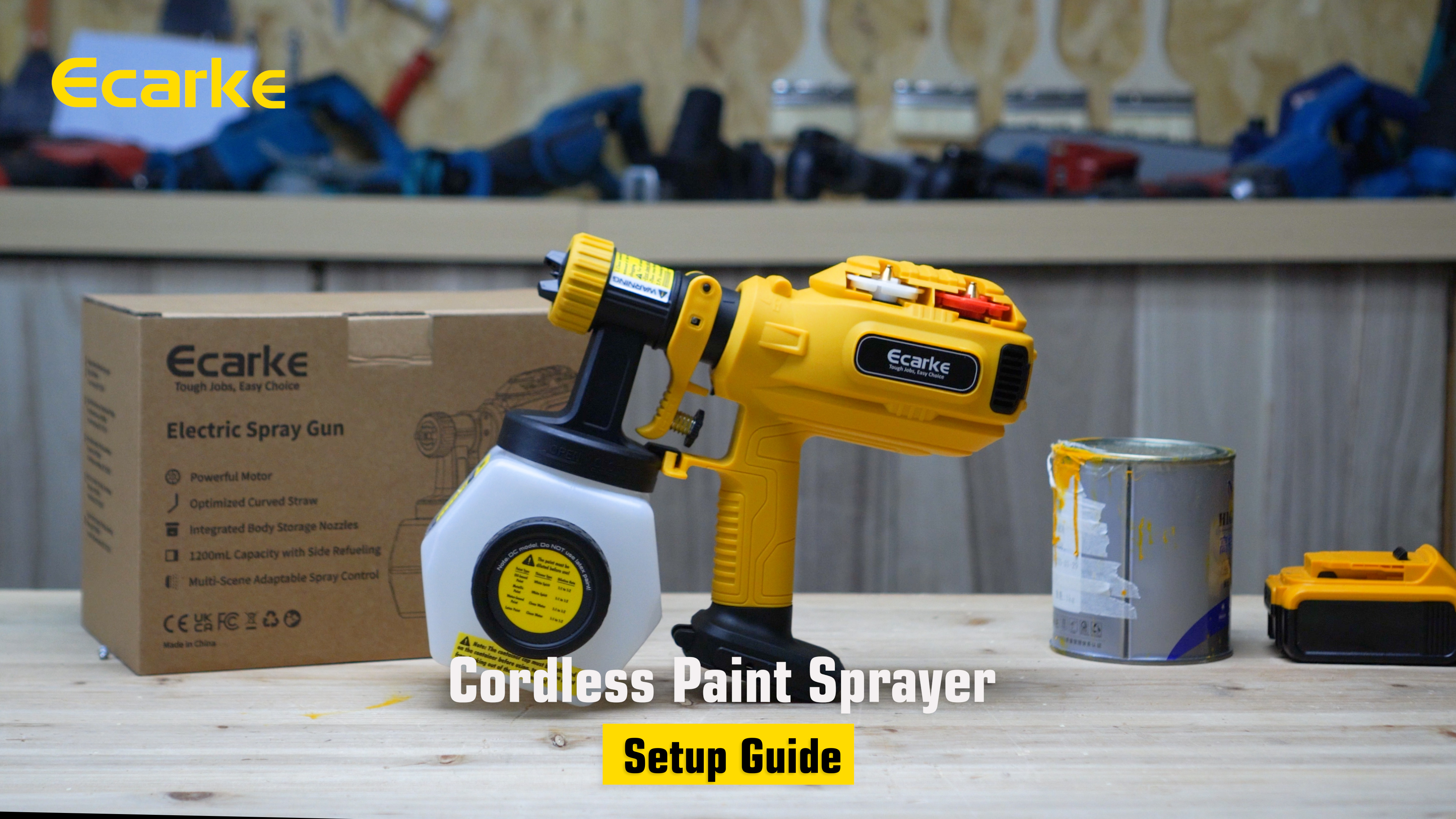 Ecarke Cordless Paint Sprayer Compatible with DeWalt 20V Battery
