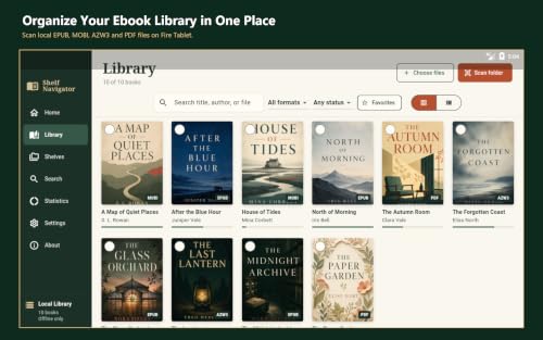 Ebook Library Organizer 2026 for Fire Tablet EPUB, MOBI, AZW3 & PDF – vue 2