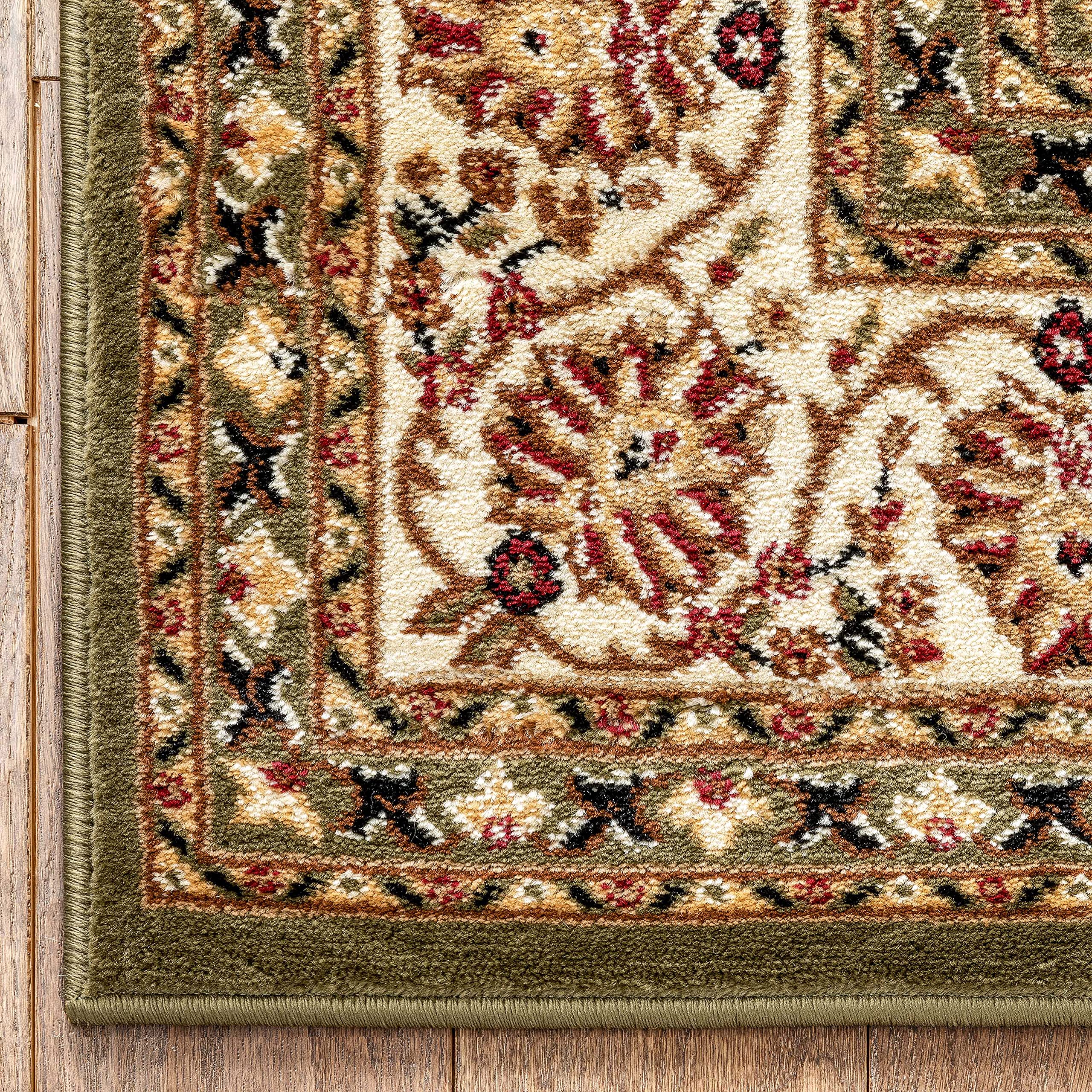 Noble Sarouk Green Persian Floral Oriental Formal Traditional Area Rug ...