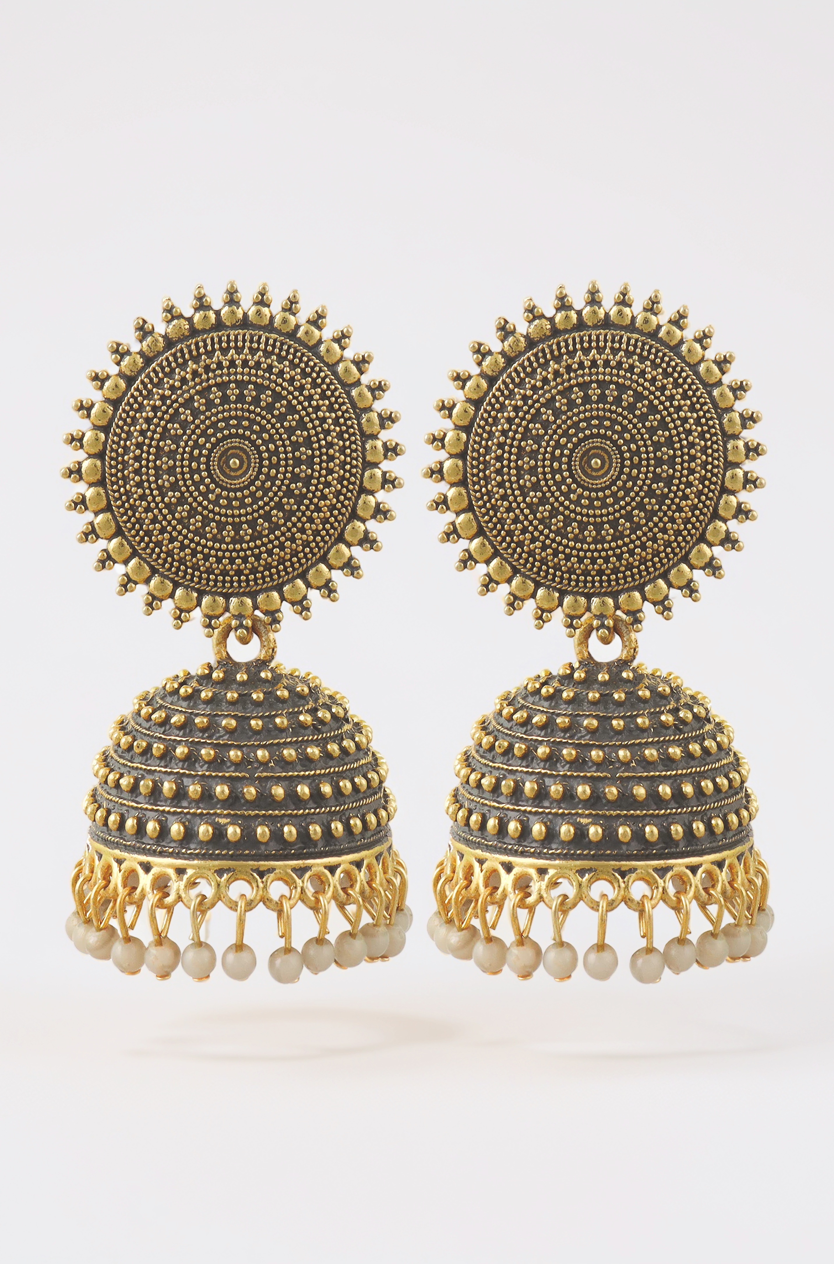 Fashion Frill Women's Jewellery Earrings For Women Traditional Gold Plated Floral Golden Pink Jhumkas Pearl Studded Drop Earrings For Women Gift For Sister