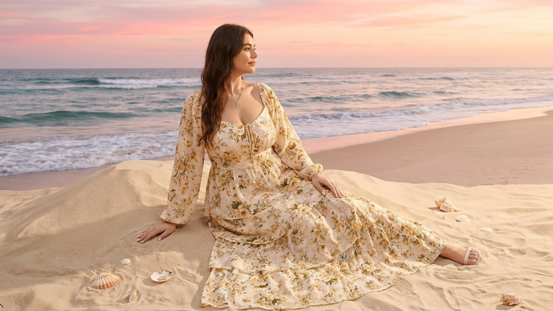 plus size beach vow renewal dresses PRETTYGARDEN Summer Dress for Women Floral Sundress Spaghetti Strap Fl