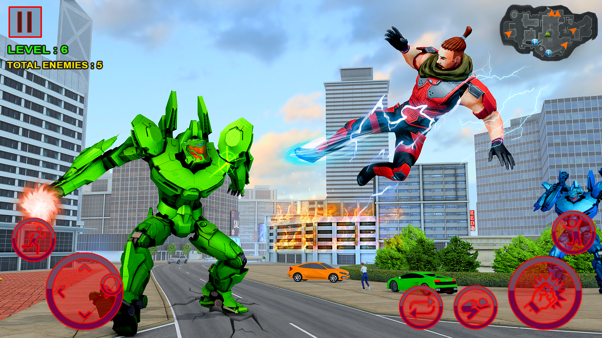 Hyperkill Robot Game Superhero Robot Fighting Transform Game: Open World City Rescue 3D ...