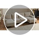 Karl home U-Shape Sectional Sofa Couch 111" Modern 4-Seat Sofa with Chaises Corduroy Fabric Upholstered Covertible Couch with Wood Grain Legs for Living Room, Reception Room, Apartment, Beige - Image 8