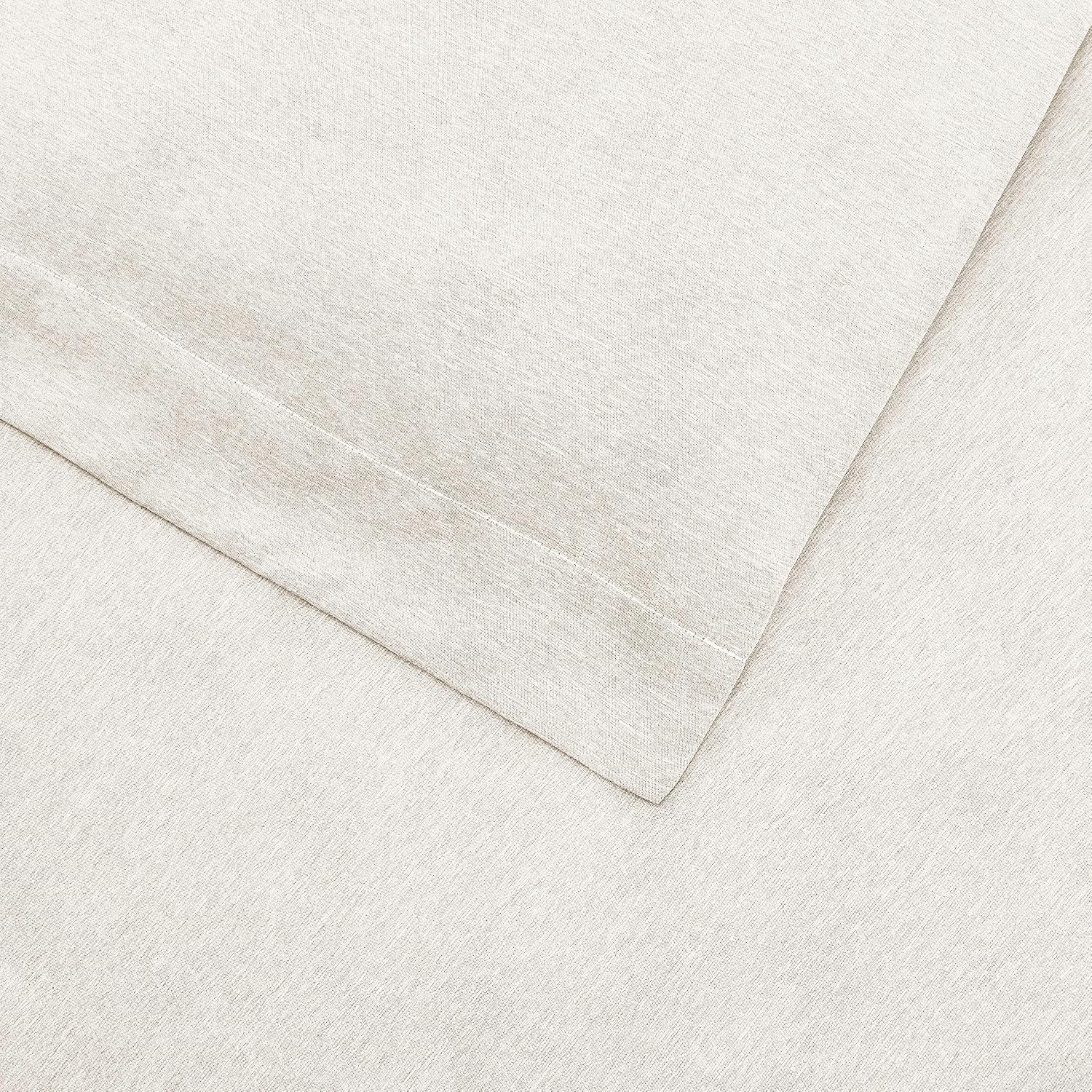 Amazon Basics Chambray Duvet Cover Bed Set - Twin or Twin XL, Soft Grey