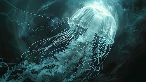 Jellyfish Screensaver: Underwater HD Colorful Neon Glowing Jellyfish Videos, Relaxing Music, and Tra