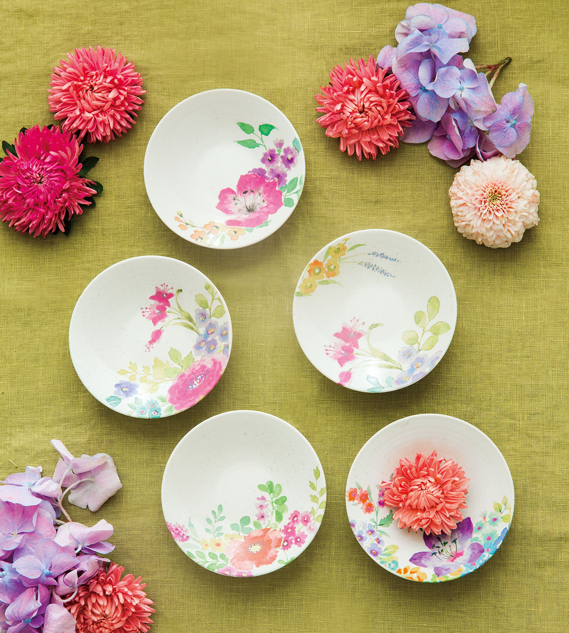 Amazon.co.jp: アペックスハート 小皿 セット 花柄 5枚セット 直径10