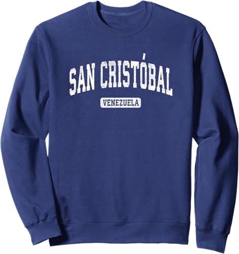 Miniatura 5 de San Cristobal Venezuela Vintage Sports Design Sweatshirt Black,Navy Blue,Dark Heather Grey,Royal Blue