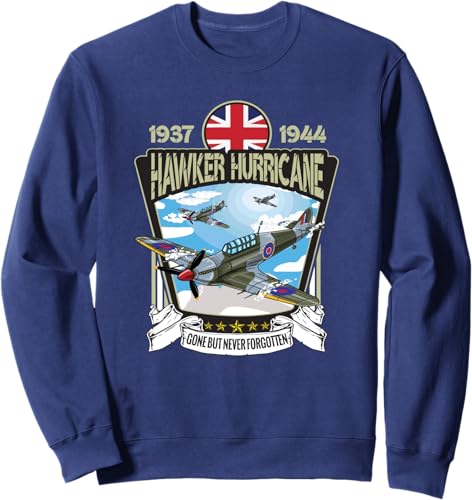 Miniatura 4 de World War 2 British Aircraft Hawker Hurricane Fighter Sweatshirt