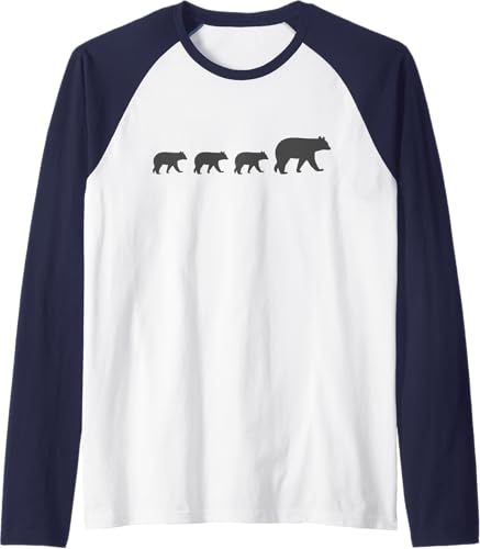 Miniatura 4 de Mama Bear Three Cubs Cute Mothers Day Gift Raglan Baseball Tee Black/White,Dark Heather Grey/White,Navy Blue/White,Royal