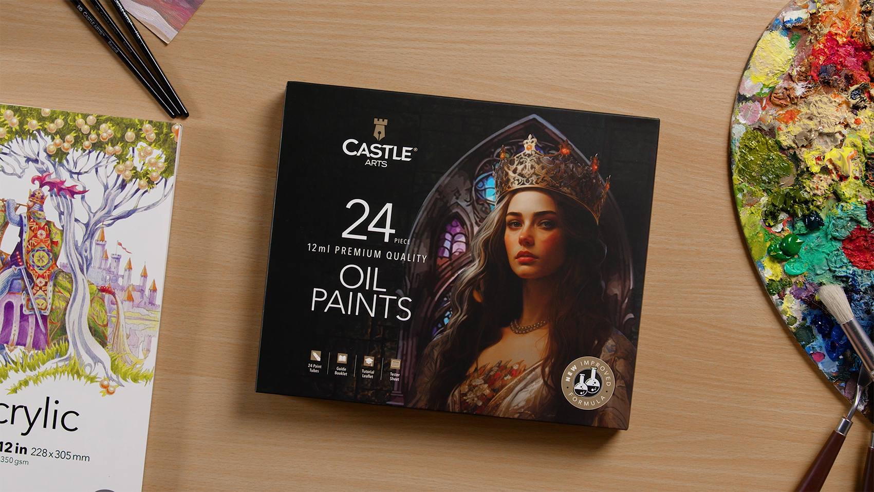 Castle Art Supplies 24 X 12ml Watercolour Paint Tubes | Improved