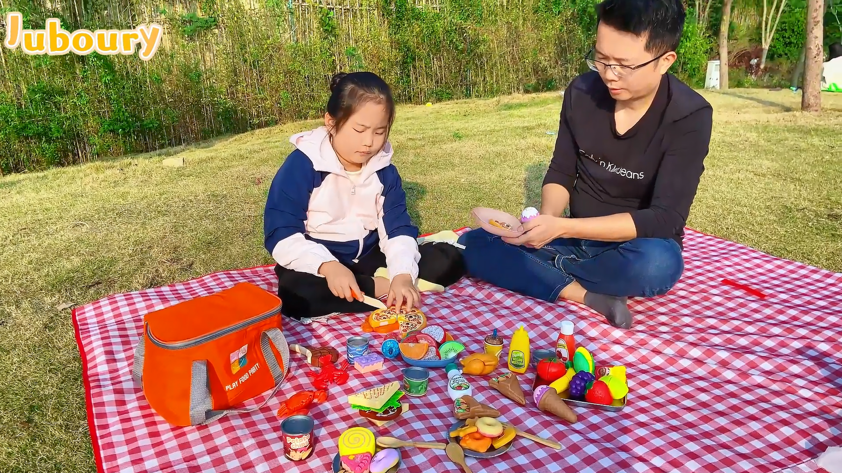 Jouet éducatif 3 Ans Et Plus Juboury Kit Cuisine Enfant 56 PCS - Fruits, Légumes, Pizza, Desserts, Jeux Rôle Montessori 3-7 Ans
