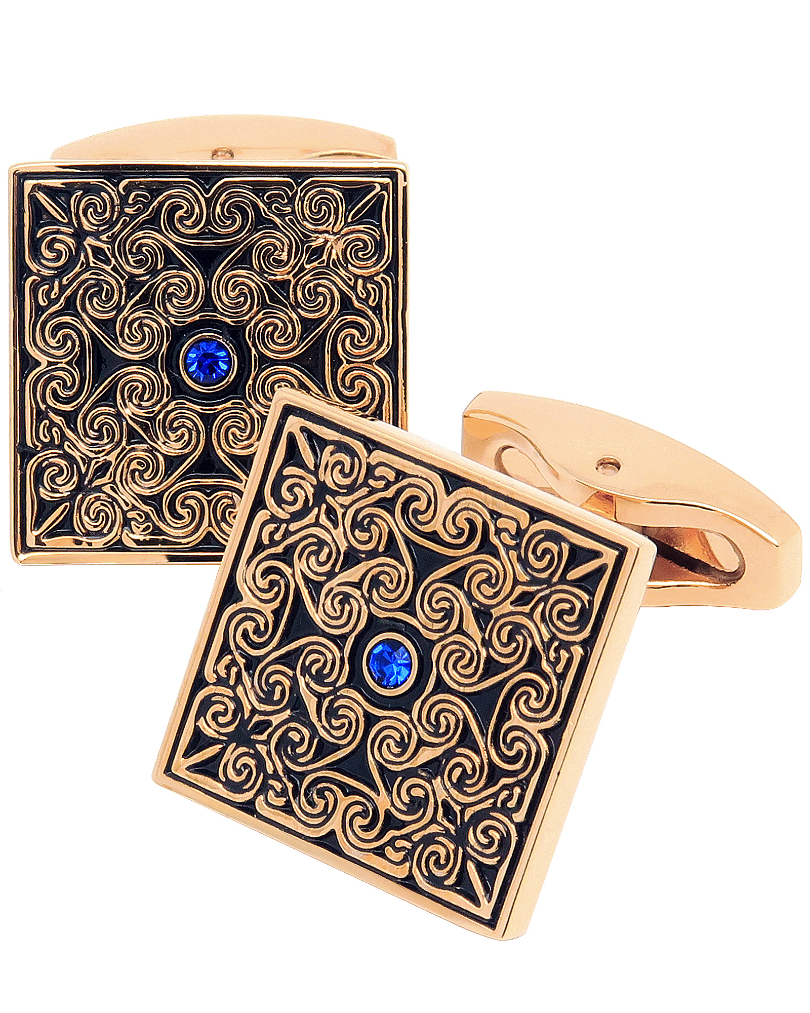 Mancuernillas cuadradas esmaltadas para hombre miniatura 7