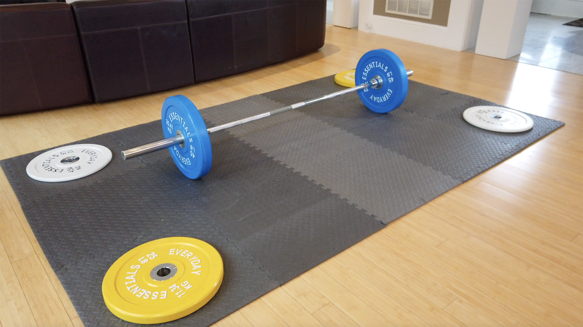 Everyday Essentials Color Coded Olympic Bumper Plate Weight Plate W Steel Hub - Image 6