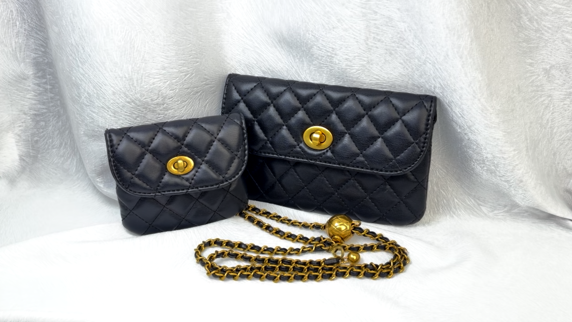 Amazon.com | BEMYLV Leather Chain Belt Bag for Women Black  display picture 1