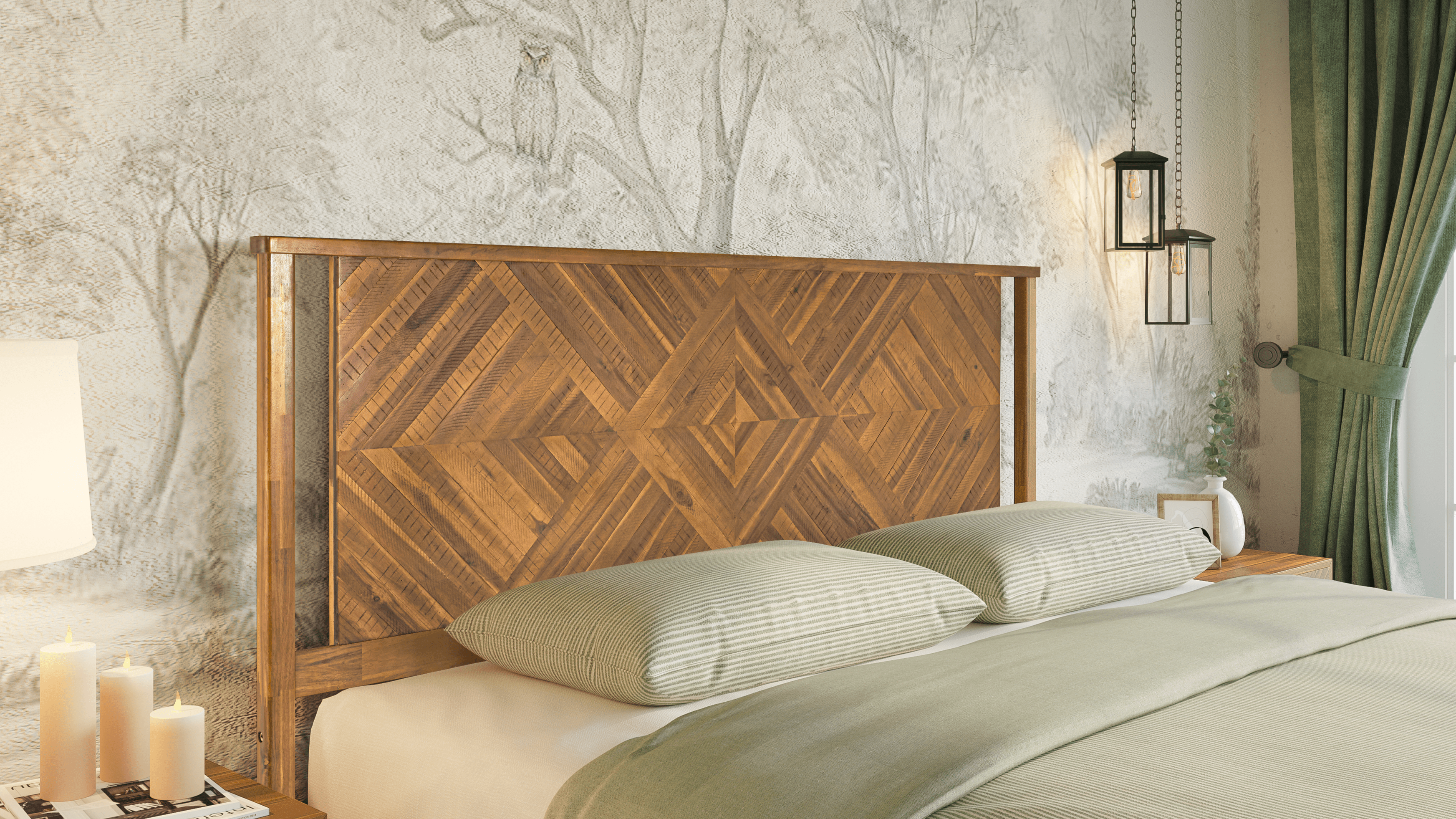 Amazon.com - Bme Ethan King Wood Headboard Only - Rustic