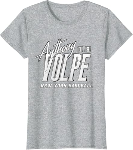 Miniatura 4 de Anthony Volpe New York Baseball Rock MLBPA - Camiseta, Azul Azul Marino,Gris Jaspeado