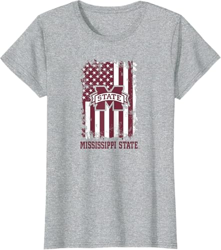 Miniatura 6 de Camiseta patriótica retro con bandera estadounidense de los Mississippi State Bulldogs, Negro -