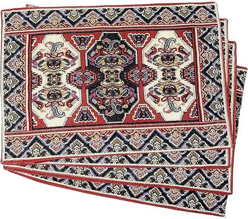 Miniatura 1 de DaDa Bedding - Juego de 4 manteles individuales de algodón y lino para mesa de comedor, 13 x 19 pulgadas