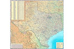Texas Wall Map - Laminated for Travel