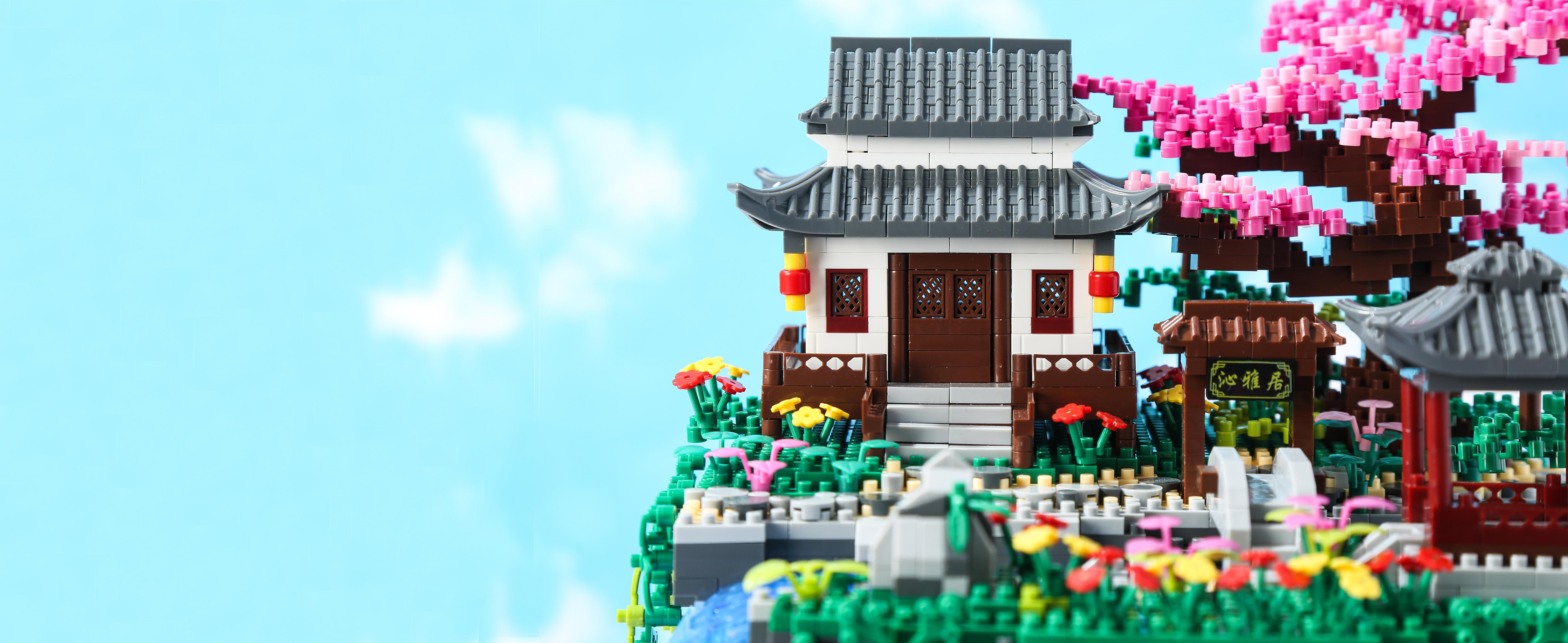 JOMIOD Architettura 2705 blocchi di blocco creativo micro fai da te modello di mattoncini da costruzione, giocattolo Sakura, casa sull'albero, regalo per adolescenti e adulti dai 14 anni in su