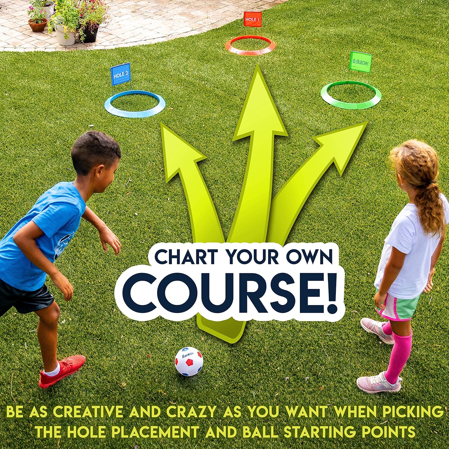 Franklin Sports Kids Soccer Golf Set with 1 Soccer Ball and 3 Targets with Flags - 20 inch Targets : Toys & Games