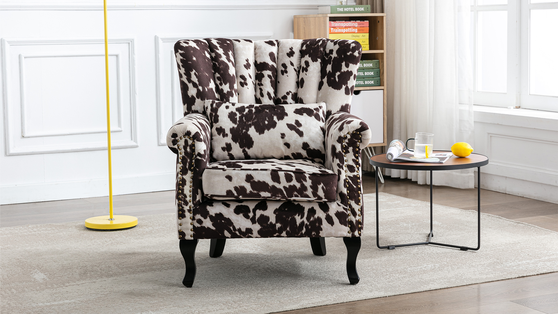 Amazon.com: Kmax Black Accent Chair Velvet Wingback Chair with
