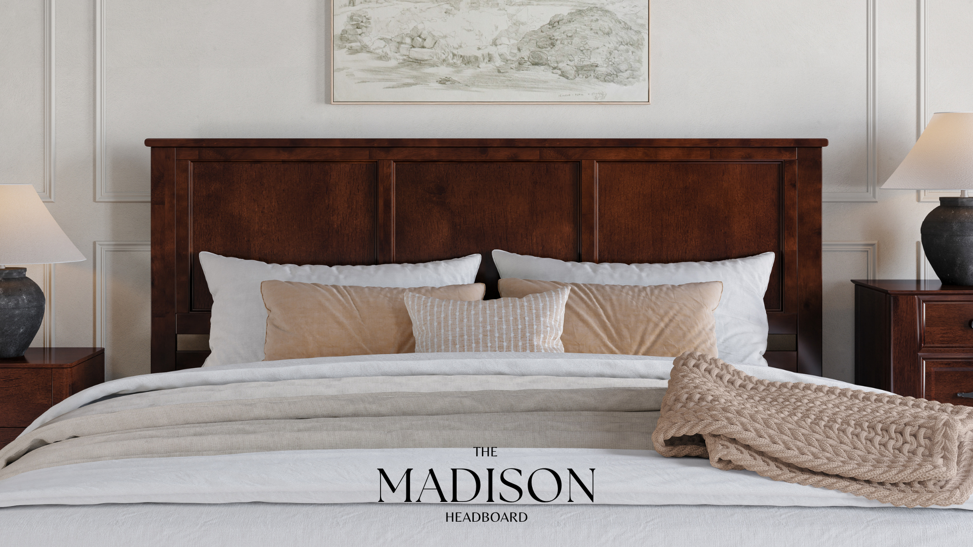 Amazon.com - AFI, Madison Twin Solid Wood Panel Headboard, White