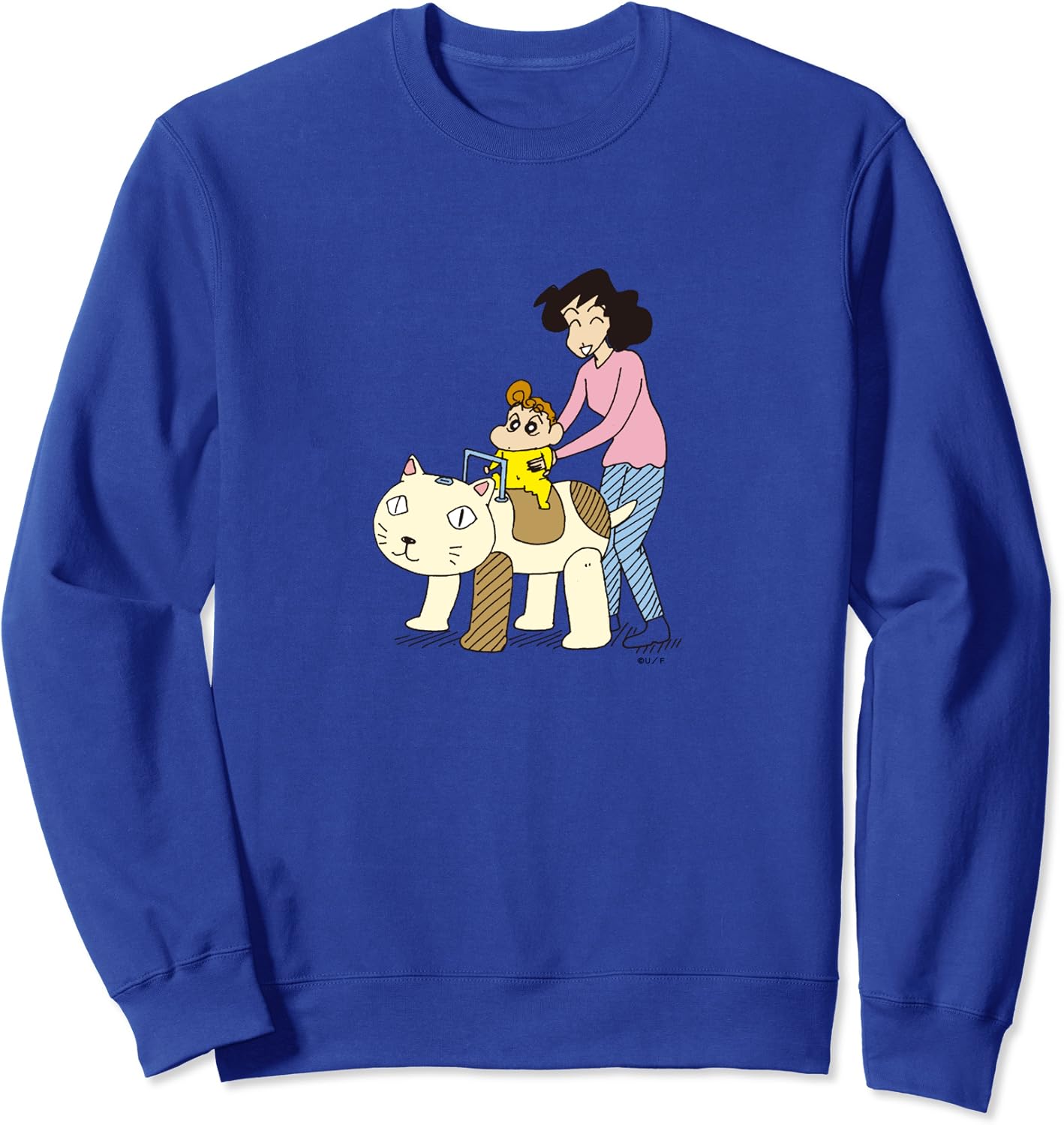 Amazon Com Manga Crayon Shin Chan Misae And Himawari Cat Play Sweatshirt Clothing Shoes Jewelry